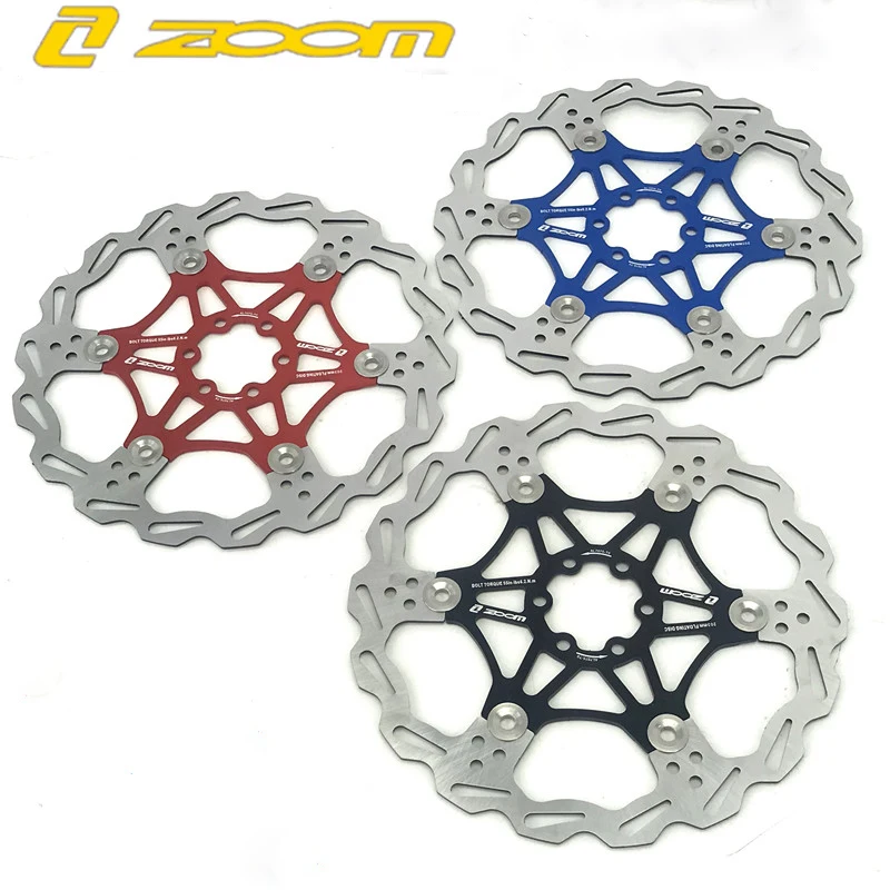 ZOOM Bicycle Strong Heat Dissipation Floating Brake Rotor 160/180/203MM Disc Brake Sets Mountain Road Bike Cooling Brake Rotors