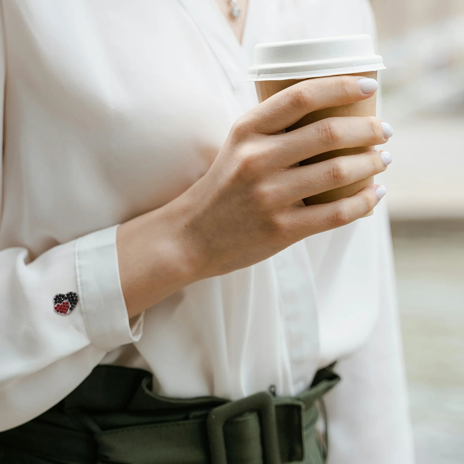 2 pezzi gemelli con strass a forma di cuore per donna uomo camicia borchie bottoni manica gioielli di moda accessorio abito smoking matrimonio