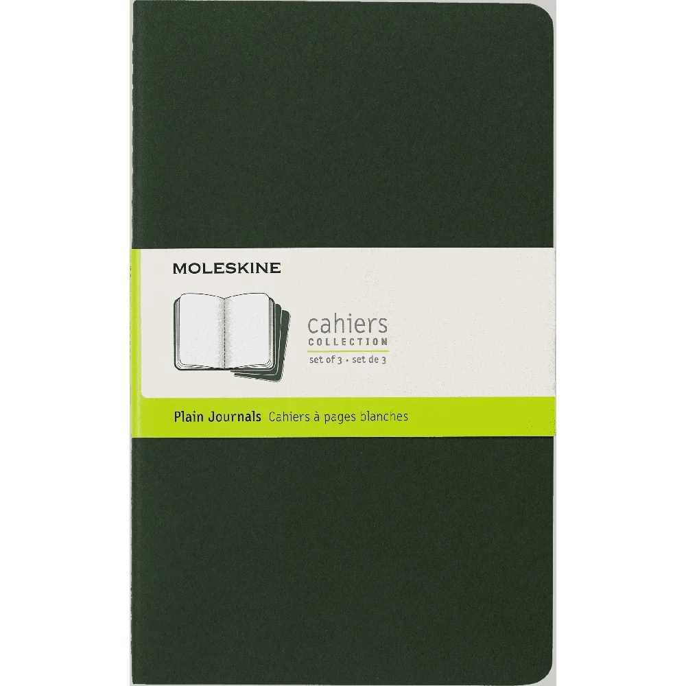Cahier Journals Set di 3 quaderni grandi e semplici, promemoria di lavoro accademico, copertina personalizzabile, carta flessibile leggera