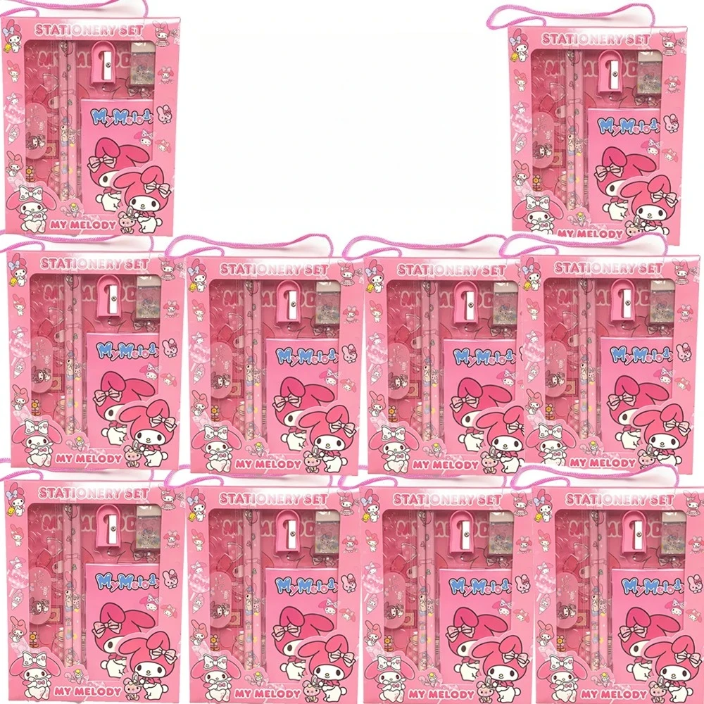 *Frozen Mickey kt Cinnamoroll Kuromi Daily Stationery supplies Set School Gift With Pencil Pen Sharpener Eraser Notebook Ruler..