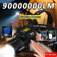 Powerful LED Headlamp Motion Sensor Headlight Rechargeable COB Head Flashlights High Power Head Lamp Fishing Headlight