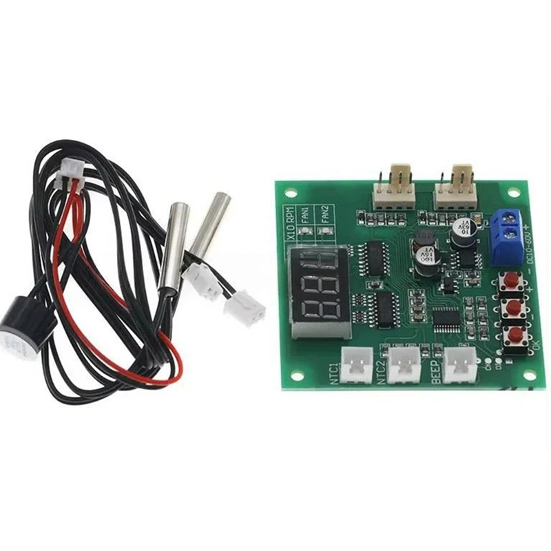 DT16 PWM Fan Speed Controller 2 Channel 4 Wire DC 12V 24V LED Digital Thermostat Temperature Control for PC Fan