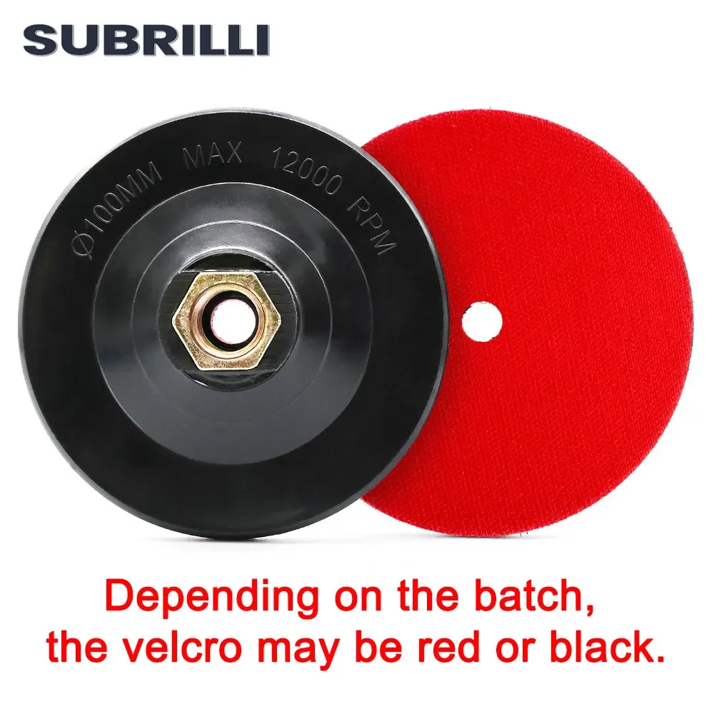 SUBRILLI 1pc Backing Buffing Polishing Pad Plastic Backer Plate M14 5/8-11 Hook & Loop Adhesive for Grinder Machine Polish Pads