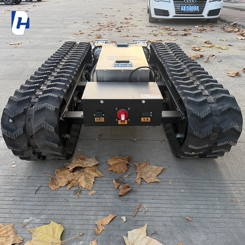 2-ton Load-bearing Capacity Frame Rubber Track Chassis, Custom Platform Can Be Added
