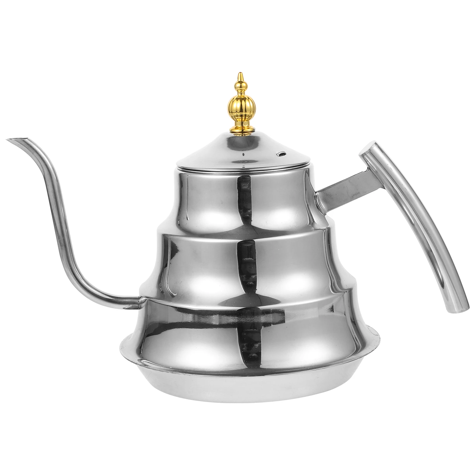 

Stainless Steel Tea Kettle With Handle Filter Home Kitchen Metal Water Pot For Drip Coffee Loose Leaf Tea Brewing Office