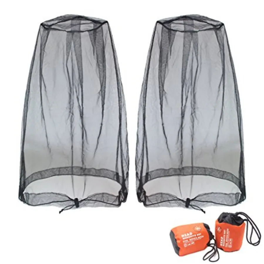 Mosquito Head Net Mesh, Face Neck Fly Netting Hood from Bugs Gnats Noseeums Screen Net for Any Outdoor Lover- with Carry Bags F