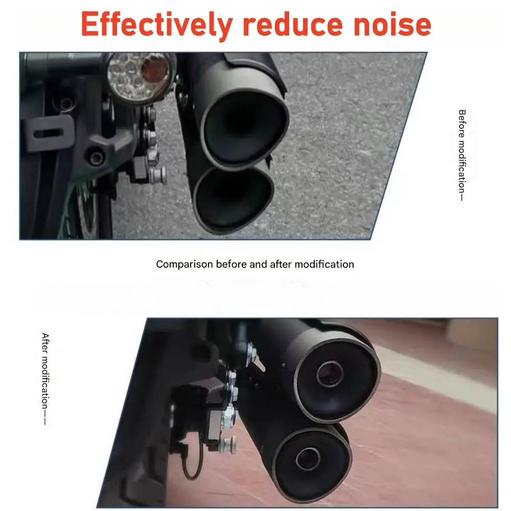 FOR QJMOTOR SRV 600 Dual-Outlet Noise reduction plug Multi-Hole Backpressure Structure for Noise Reduction Motorcycle Accessory