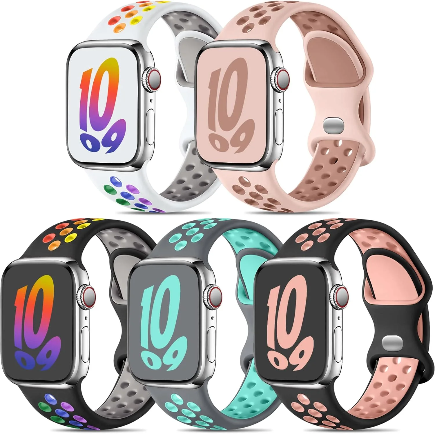 Strap For Apple Watch Band 46mm 42mm 49mm 45mm 40mm 41mm 38 44mm correa Breathable bracelet iwatch series 10 8 SE 7 6 5 9 Ultra