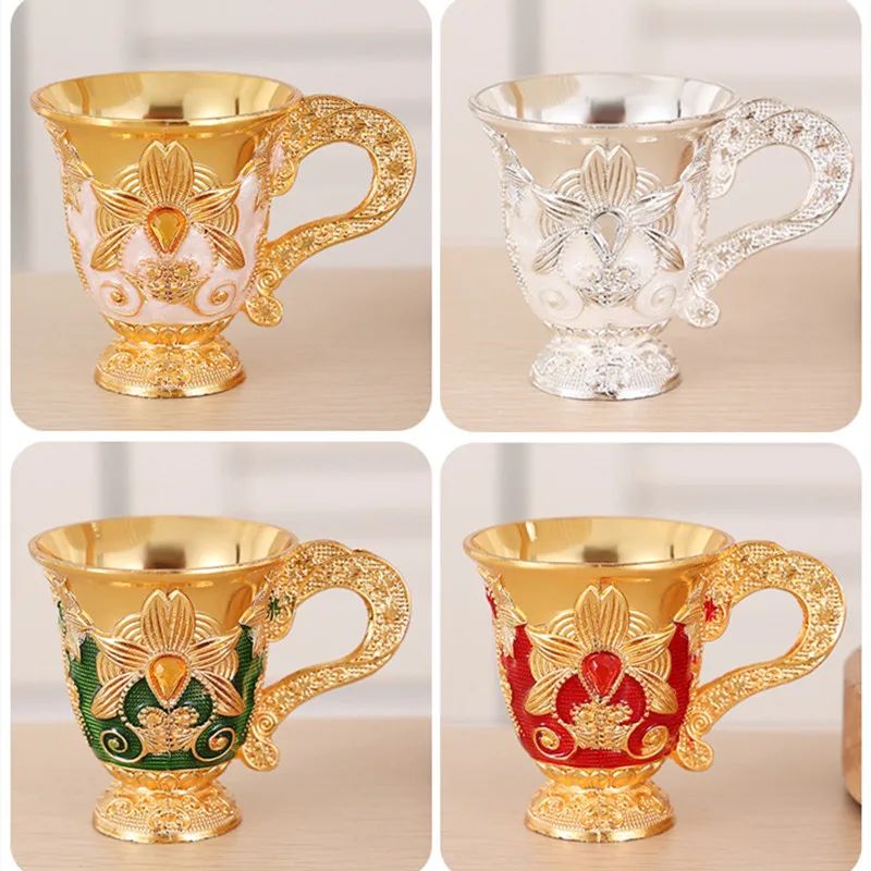 

European High-end Metal Small Wine Glass Cup Whiskey Creative Home Vintage Wine Glass Crafts For Bar Party Home Decor