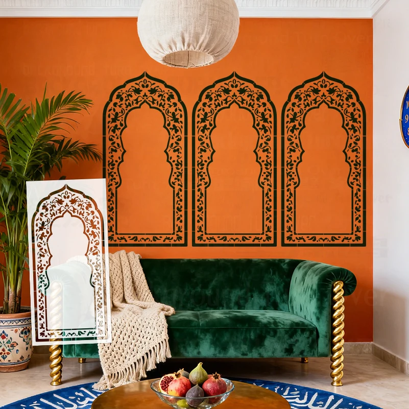 83cm - 124cm Wall Stencil Customize For Painting Custom Decorative Plaster Template To Paint Target Door Decoration Arabic S665