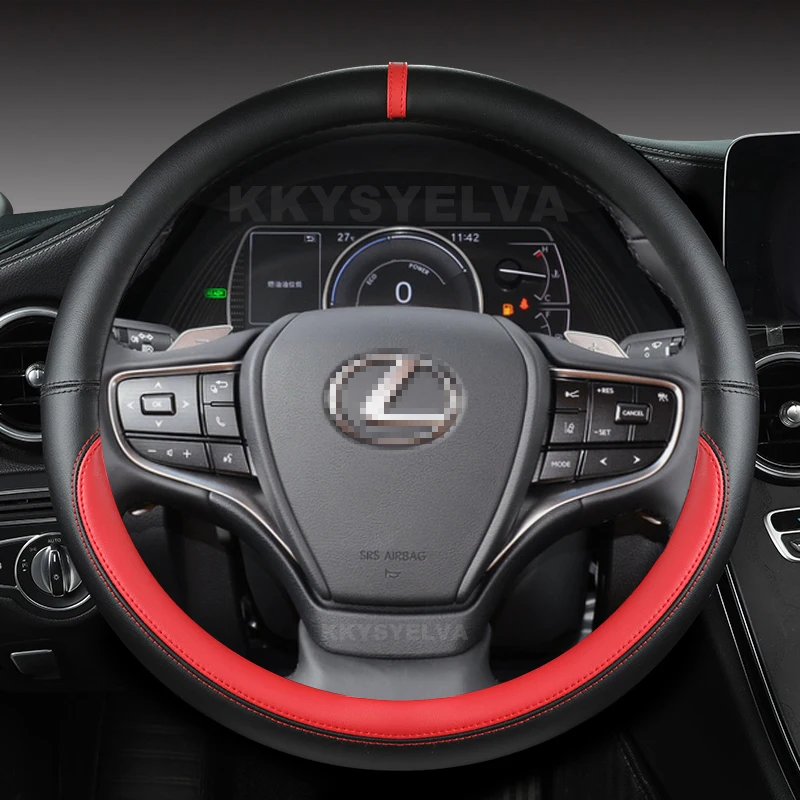 극세사 가죽 자동차 핸들 커버, 렉서스 is250 RX350 is350 GX460 is300 ES350 RC LS NX CT200h 용 자동차 액세서리