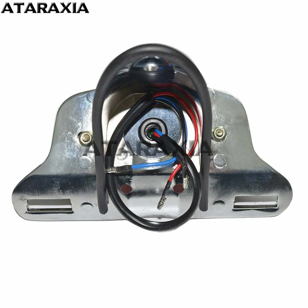 Universal Lucas Style Classic Vintage Brake LED Lamp Rear Stop License Plate Motorcycle Tail Light For Triumph British Cafe Race