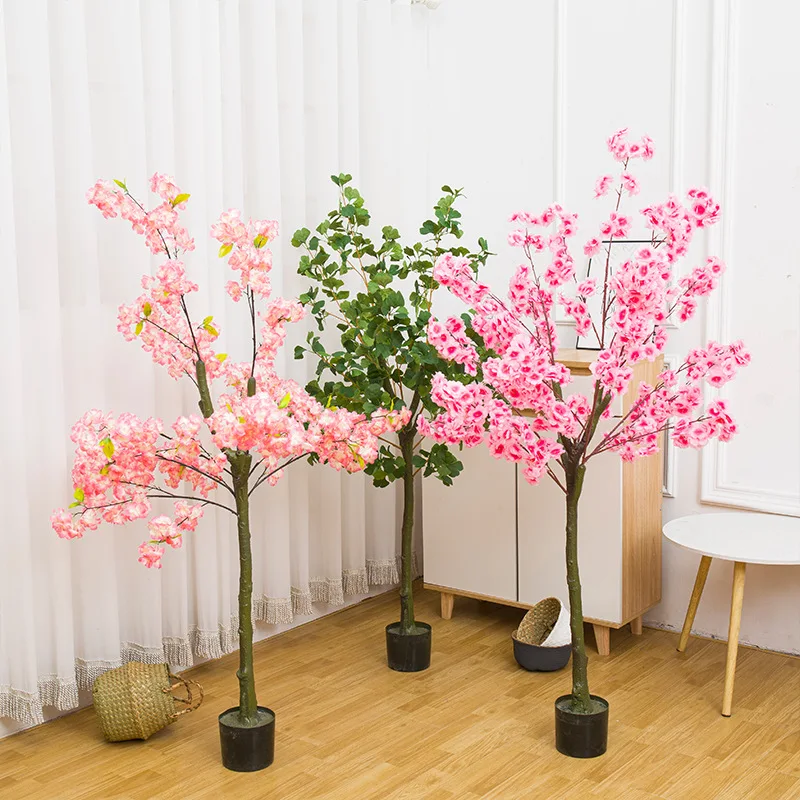 

Simulation red maple tree potted ginkgo leaf artificial planting simulation tree landscaping bonsai decoration cherry tree