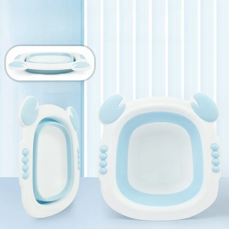 Bacia de banho portátil para bebês, lavatório dobrável para viagem para bebês, leve e fácil armazenamento