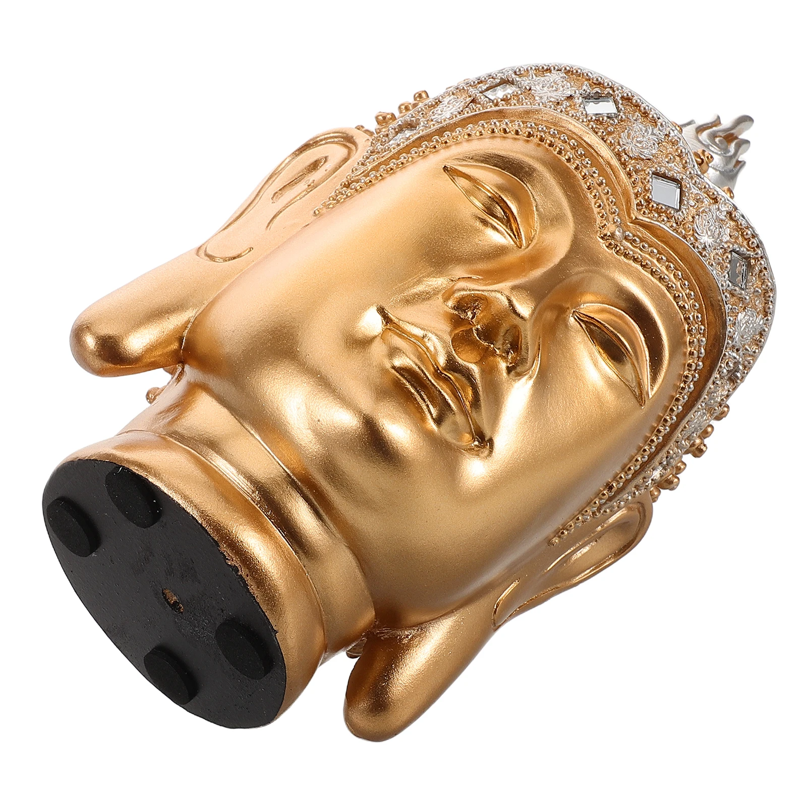

Vintage Resin Buddha Head Statue Ornament Sculpture Decoration Golden Desktop Home Office Household Decorative Figurines