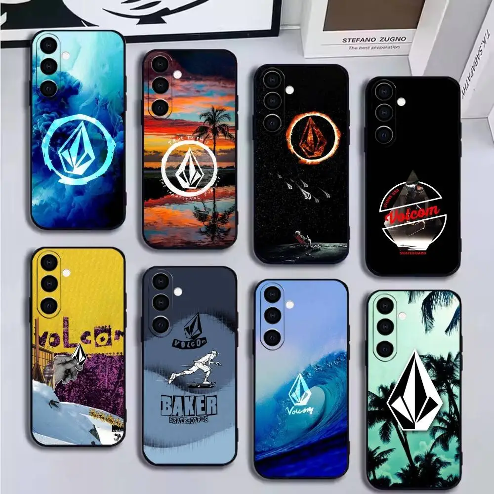 

Fashion V-Volcom S-Sport Style Phone Case For Samsung Galaxy A91,80,73,72 ,71,53,52,32 ,31,22,21s,20,Soft Black Case