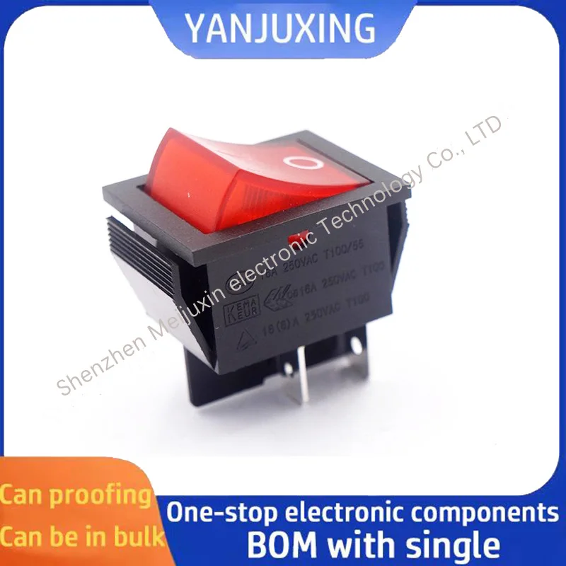 1pcs/lot Boat-shaped switch RK1-01 single-position 2-position 4-pin switch with light high-power 16A 250V rocker switch