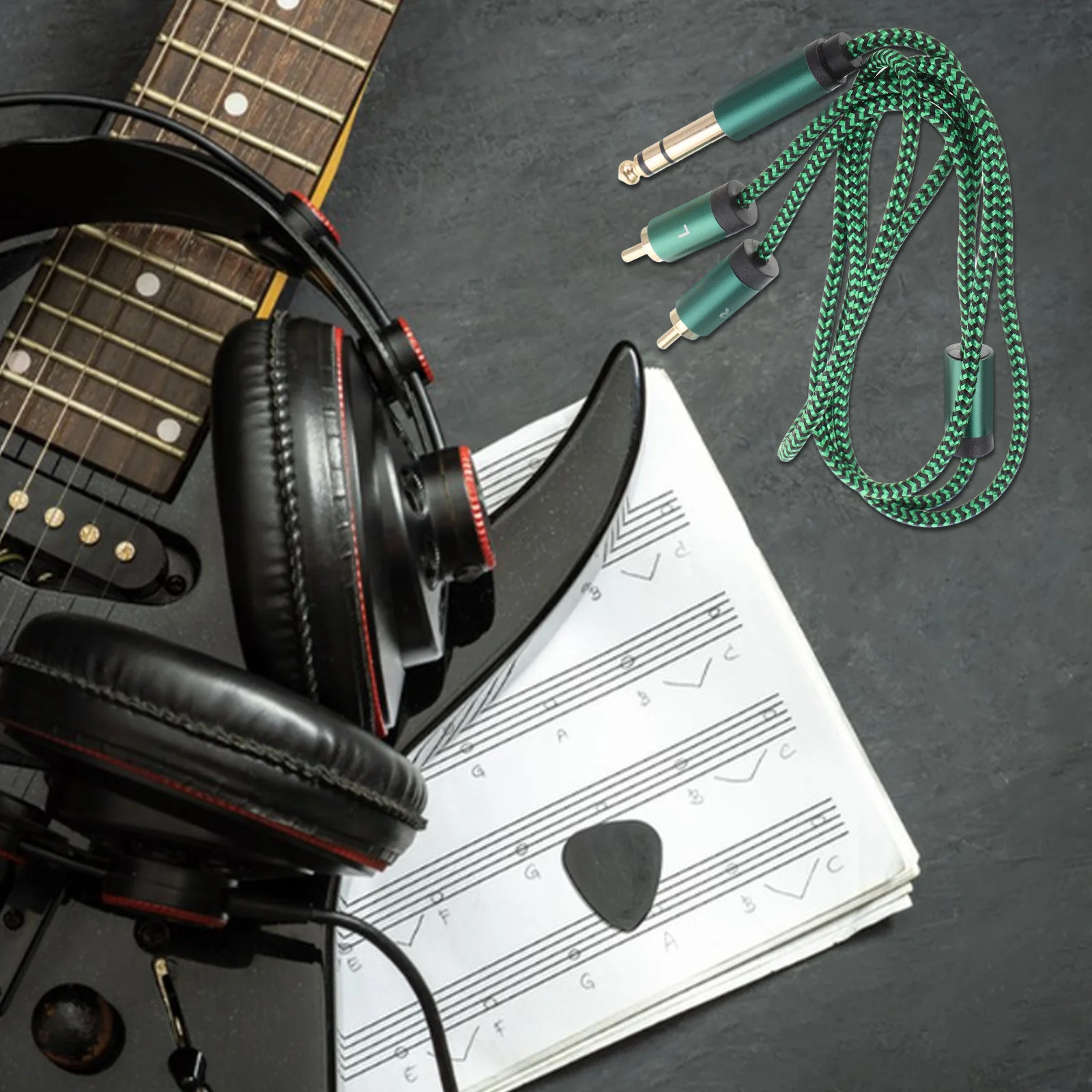 

Guitar Patch Cable 6.35mm Electric Instrument Audio Cable One Meter Length for Stable Sound Transmission Live Sound Cables and