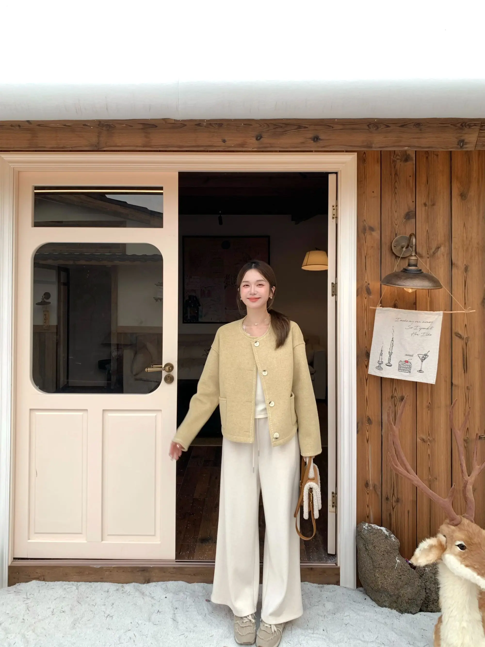 

Chen Wenwen Xenl ey Miss Осень Зима Новый Sle Высококачественное или двустороннее шерстяное пальто Ele Ladylike Long Sve Свободное...