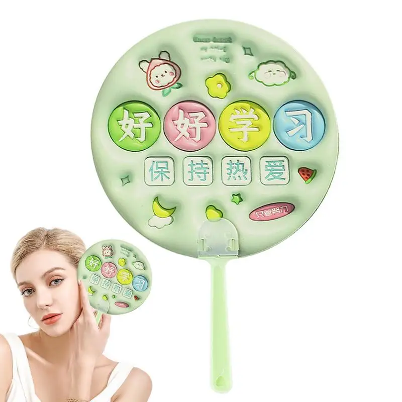 Cartoon Handheld Fans Letter Patterns Manual Small Fan Handheld Cooling Fans Multipurpose Decoration Cooling Fans Home Personal