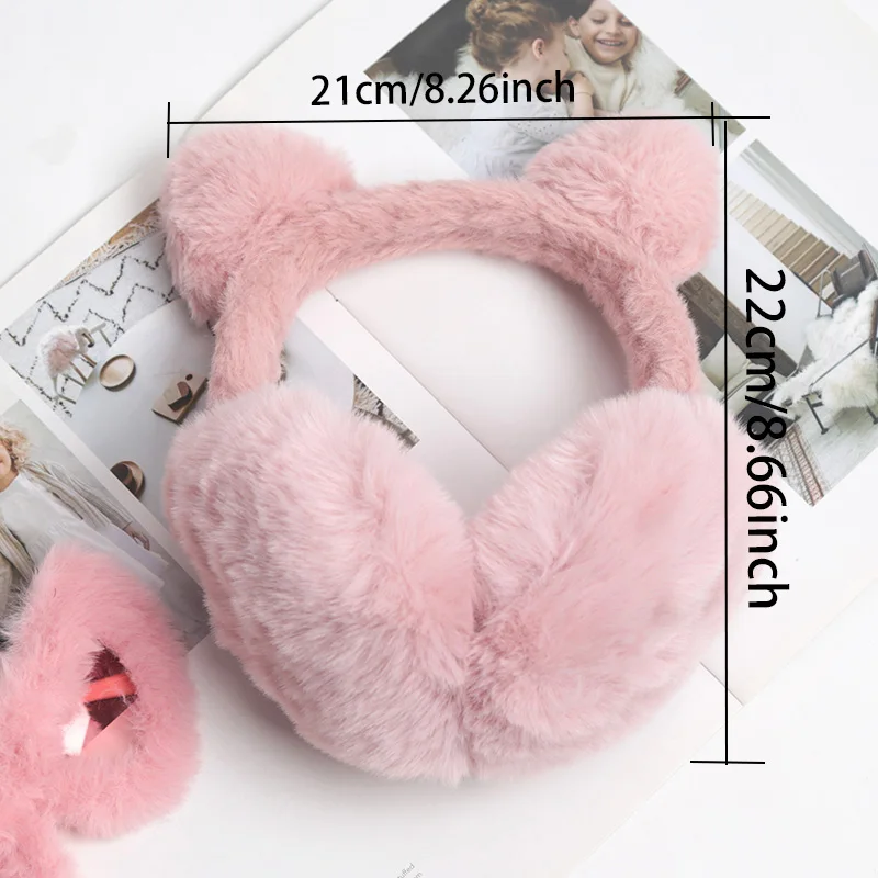 2026 New Soft Plush Foldable Cat Earmuffs Winter Warm for Women Windproof Earflap Outdoor Cold Protection Ear-Muffs Ear Cover