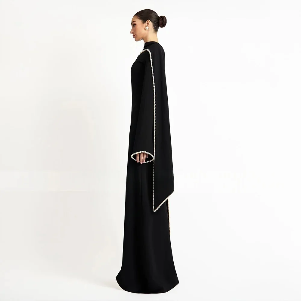 JDY Aangepaste avondjurk met lange mouwen sjaal parel dames avondjurk elegante bruiloft jurk ivoor فستان