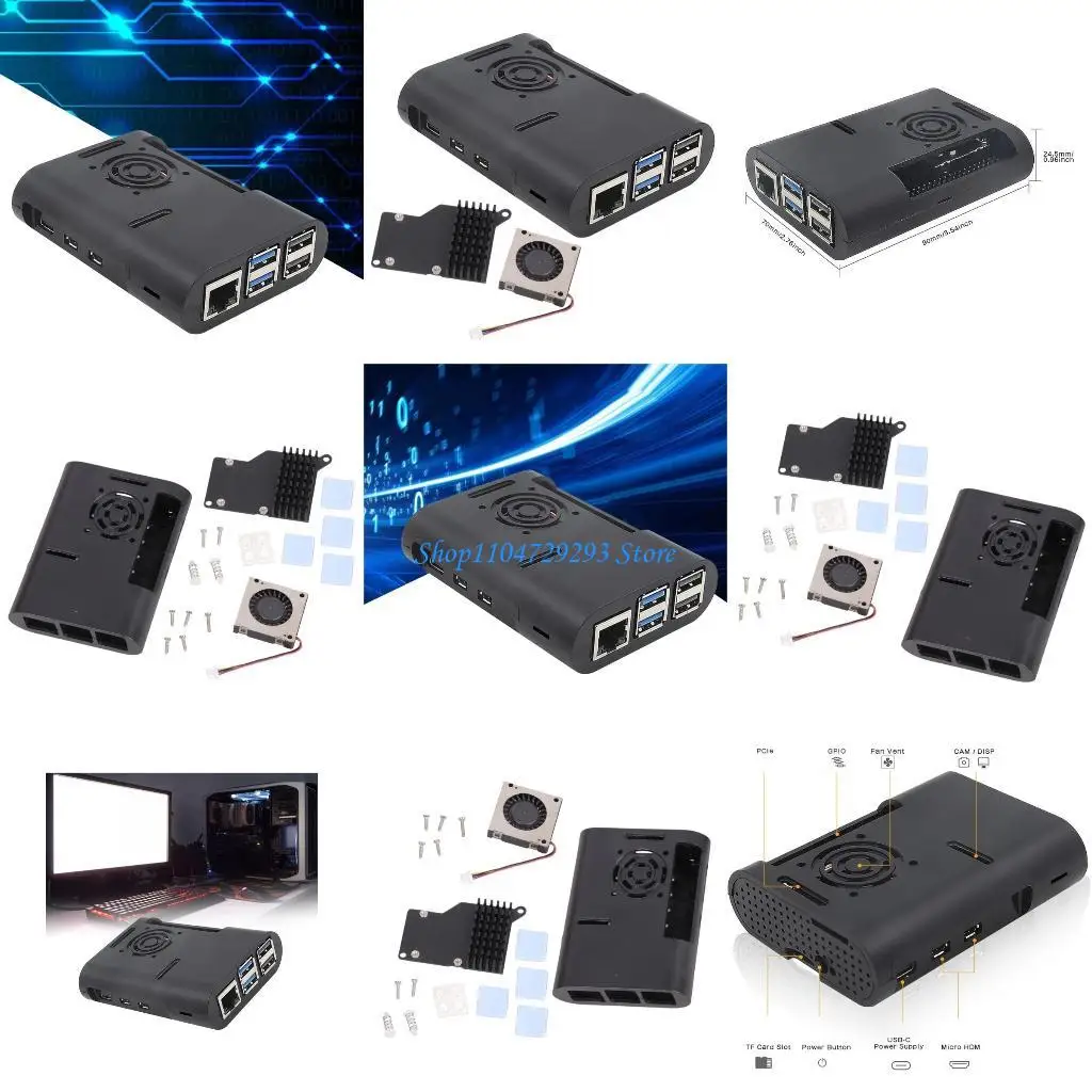 

Y2GD Heatsink Case for RPI 5 with Cooling Fan Passive Cooling Enclosure Box