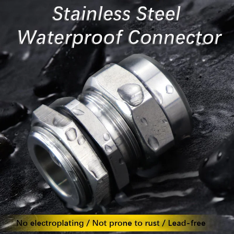 1pcs 304 Stainless Steel Cable Waterproof Connector Metal Fixed Bushing M Series Wire Waterproof Sealing Fitting