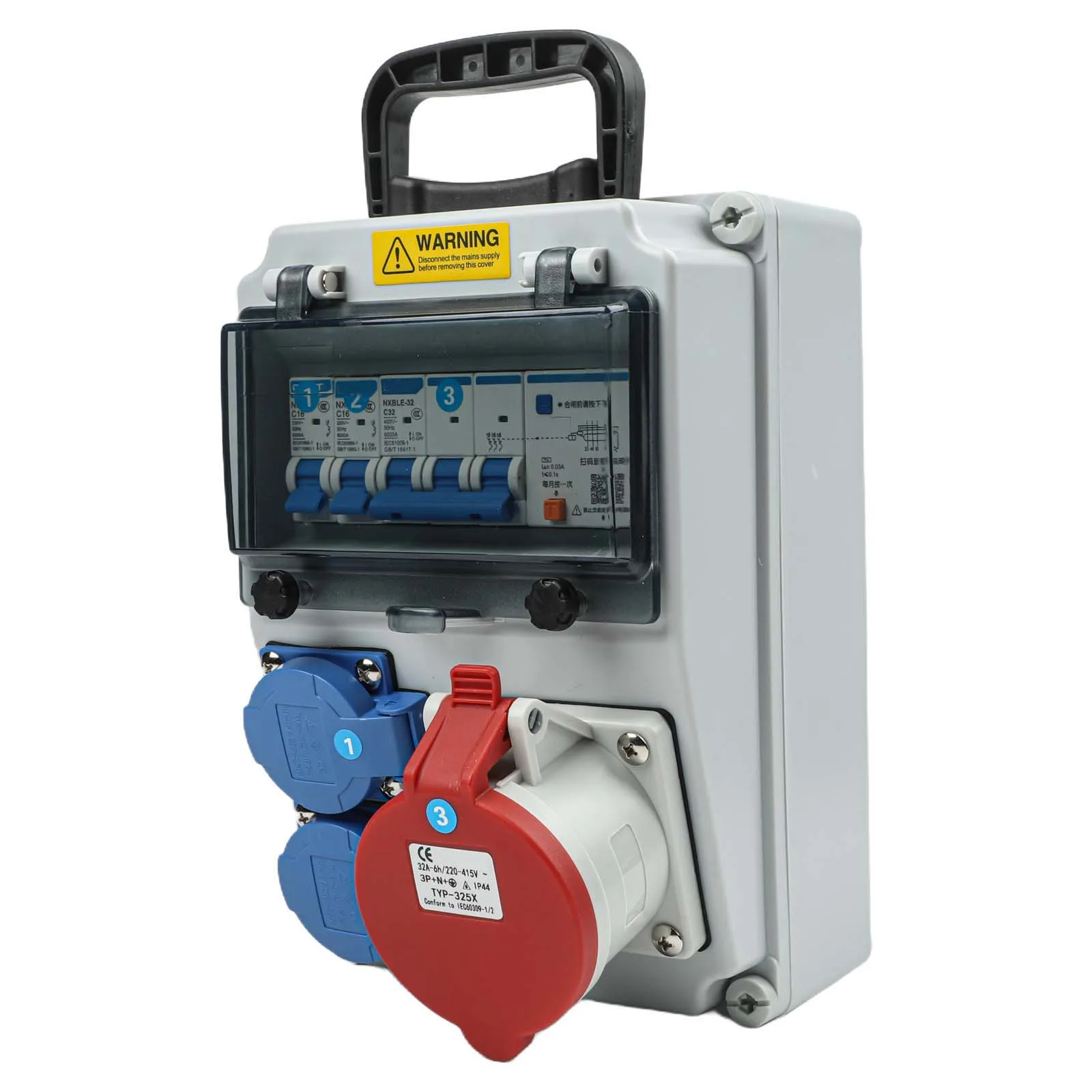 Industrial Socket Box As Show Construction Site Power Compact Design German Standard Socket Outdoor Electrical Supply
