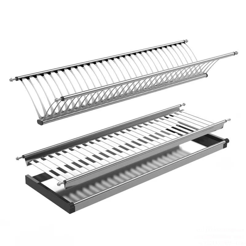 Cabinet Stainless Steel Dish RackDrying Rack Kitchen Dish Drying Rack Storage Holders with Utensil Drainer Tray Organizer Basket