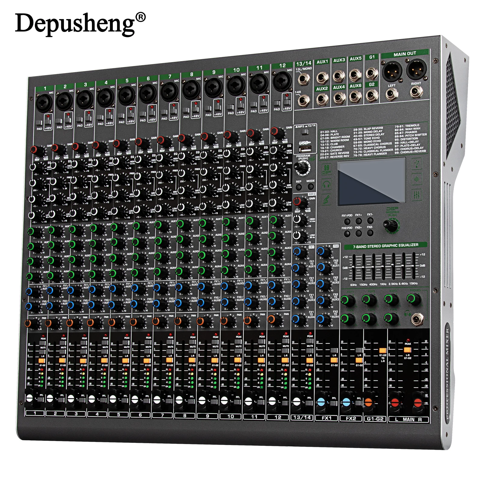 14 Channels Digital Professional Audio Console Mixer Depusheng