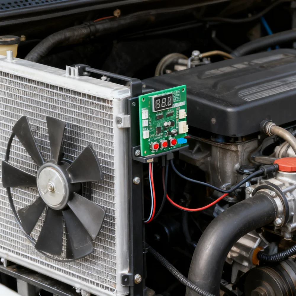 

4-проводной 2-канальный ШИМ-контроллер температуры вентилятора, регулятор скорости двигателя вентилятора ПК, светодиодный цифровой термостат, радиатор постоянного тока 12 В 24 В