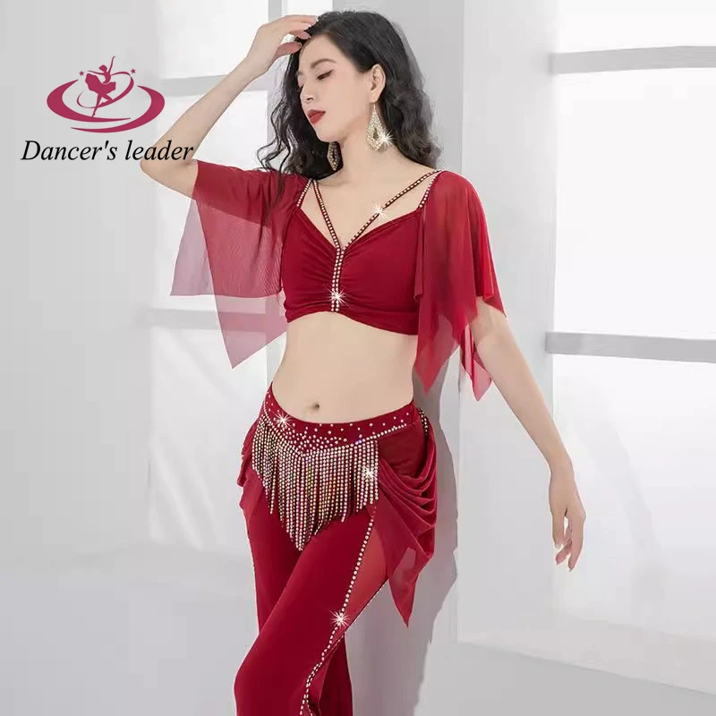 Belly Dance Professional Dress, High-end X-shaped Splicing, Hot Diamond Tassel, Female Adult Professional Performance Costume