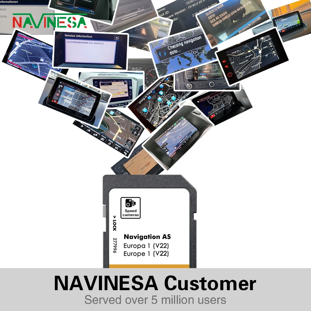 VW 캐디 SA용 32GB 네비게이션 GPS SD 맵 메모리 카드 커버 유럽 보스니아 스페인 AS V22