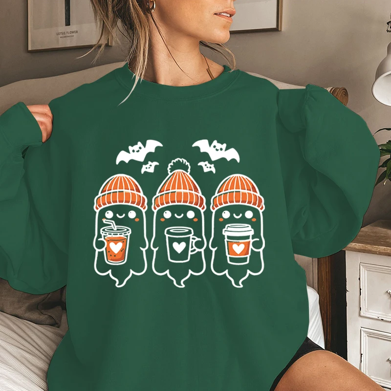 Grappige Dames Hoodeloze Sweatshirts Halloween Spookvleermuis Print Pullovers Met Ronde Hals Mode Schattige Halloween Dames Casual Pullovers