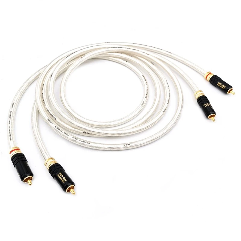 

Pair QED Signature HiFi RCA Cable Silver Plated OFC Audio Signal Line for CD Player Amplifier