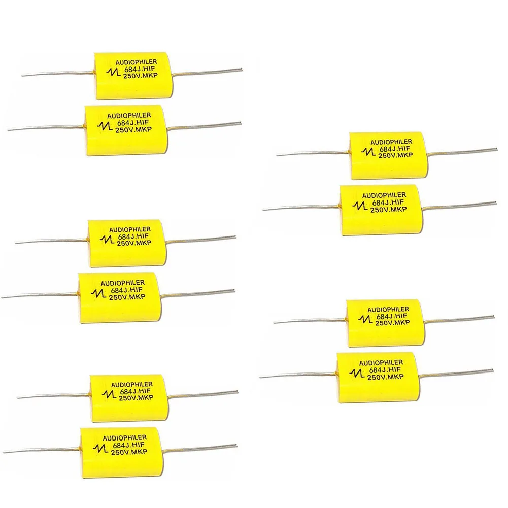 Audio Philer Axial MKP HIFI Crossover Audio Capacitor 250V 0.68uf Copper Foot Electric Guitar Tuning Capacitor Polyester Film