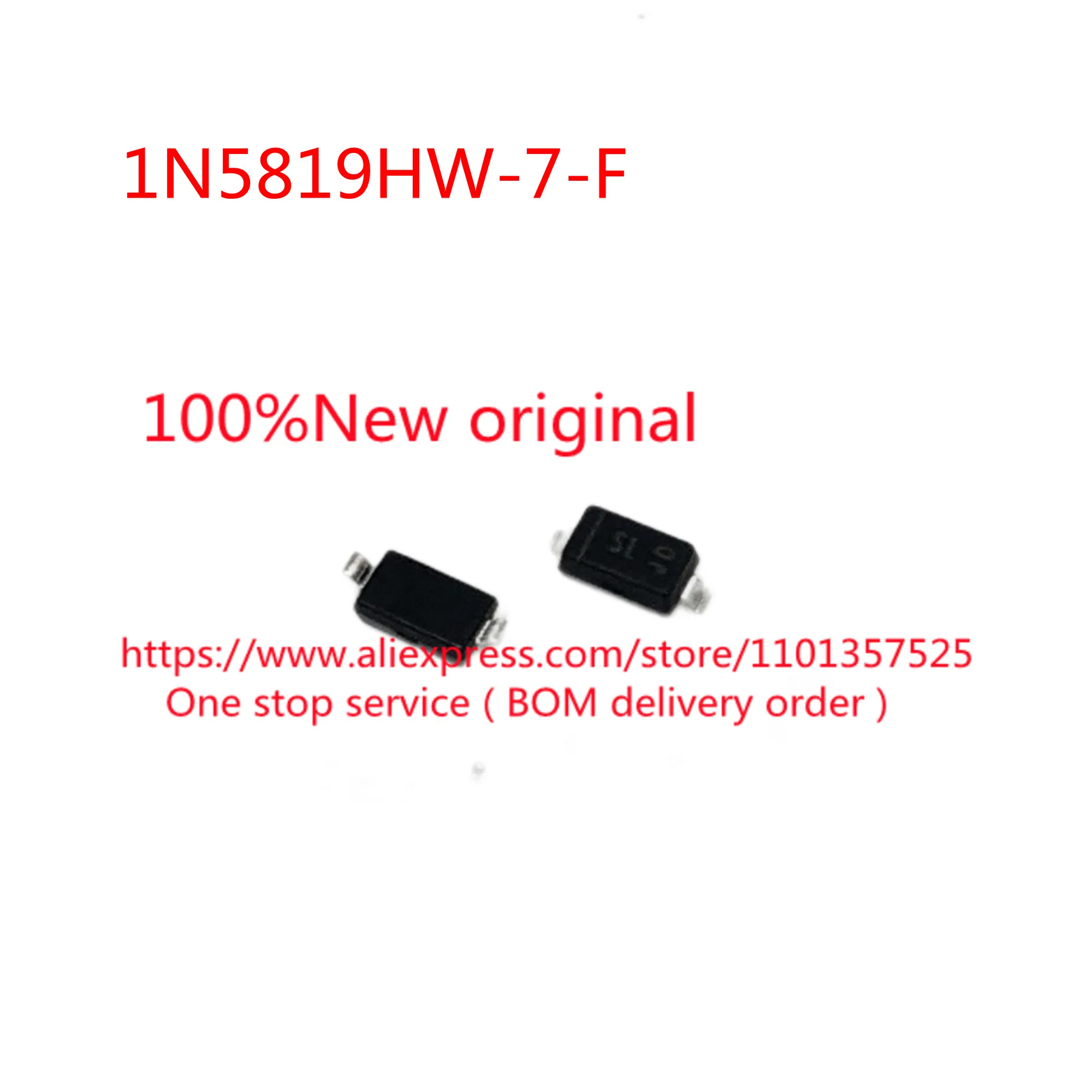 [100pcs] 1N5819HW-7-F 1N5819HW-7 - DIODE SCHOTTKY 40V 1A SOD123 silk screen SL