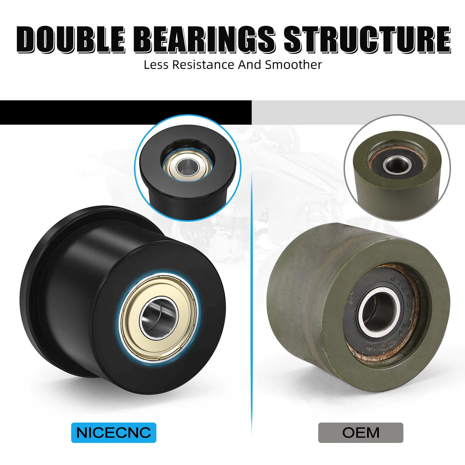 

NICECNC Lower Chain Roller For Honda CR250R 2004-2007 CRF250X 2004-2017 TRX450R 2006-2009 TRX450ER 2006-2014 PA Nylon Motorcycle