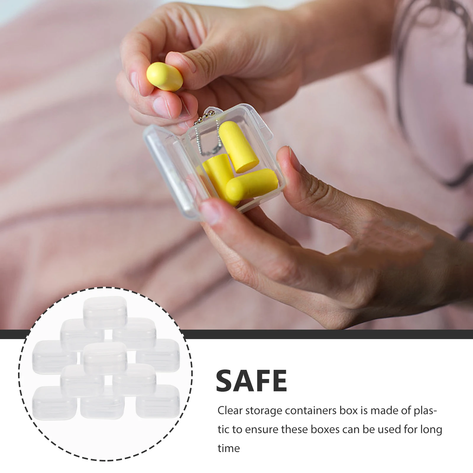 

40pcs Earplug Storage Boxes Clear Mini Plastic Cases With Lid For Jewelry Beads Coins Small Items Transparent Home Storage