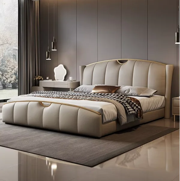 

*Cali king Bed Frame king Size Grey Upholstered Headboard Furniture Modern Frame Queen Size Luxury with Storage