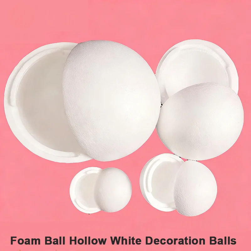 Boules de mousse artisanales creuses 20cm-50cm, sphère de décoration ronde vierge pour projets scolaires de fête de mariage, fournitures faites à la main, DIY, 1 à 5 pièces