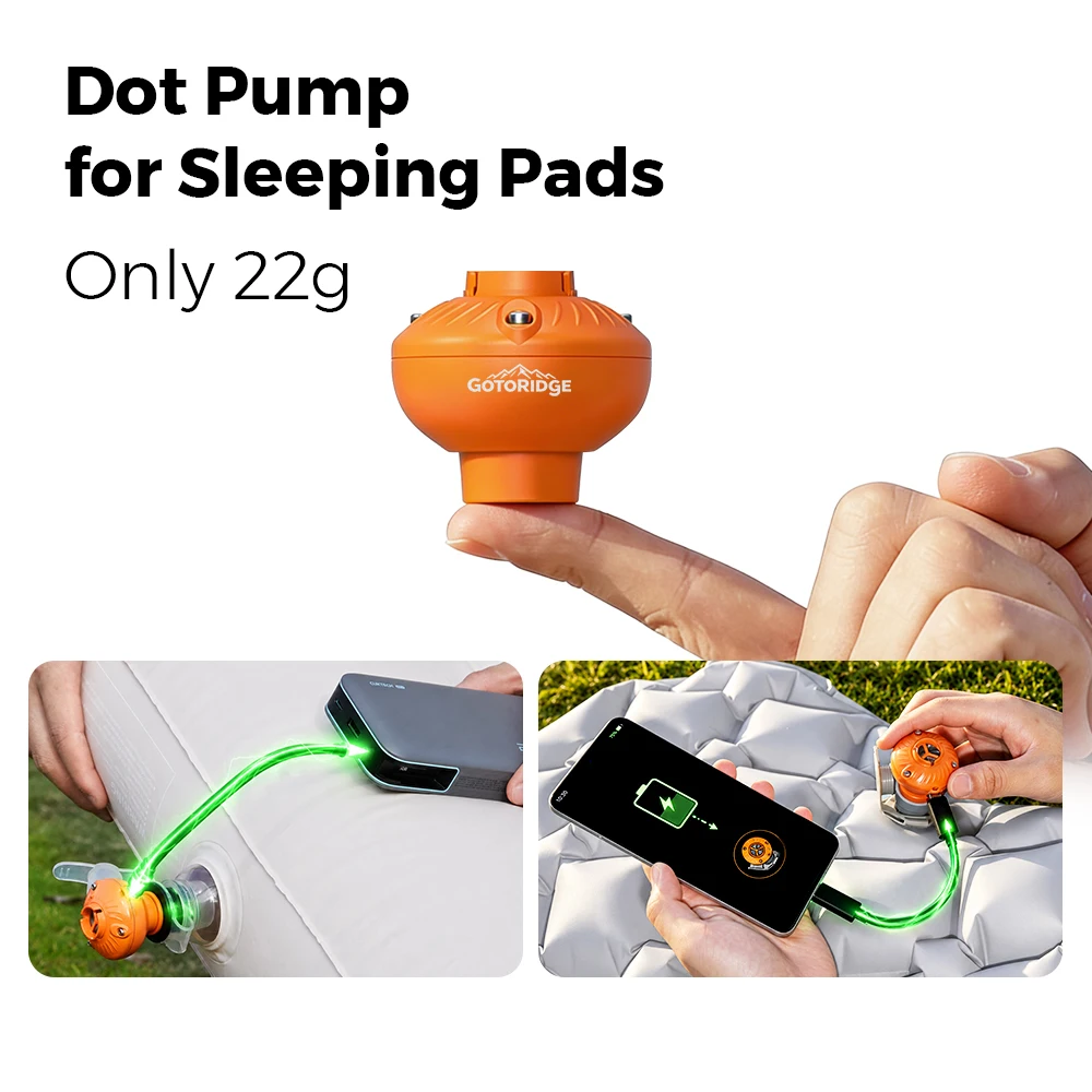 2-in-1 Wireless Electric Air Pump Only 22g Type C Powered Portable Air Compressor for Air Mattress Inflate and Deflata Tool