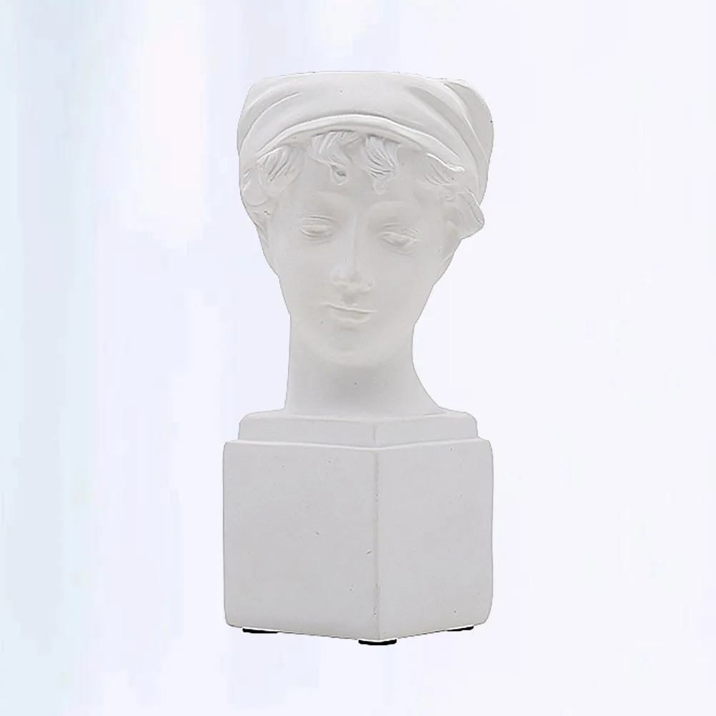 

1Pcs Resin Desktop Flowerpot Lovely Girl Creative Pen Holder Durable Resin Ornament Home Office Decoration Desktop Ornament