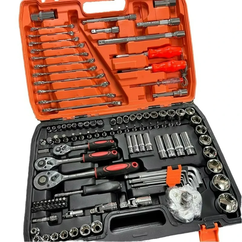 121-Piece Auto Repair Socket Wrench Set OEM Carbon Steel Tools with Hard Case Storage