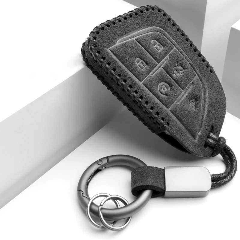 

High Quality Suede Leather Car Remote Key Case Cover for Cadillac Escalade CT4 CT4-V CT5 XTS CT6 C8 for GMC Yukon Accessories