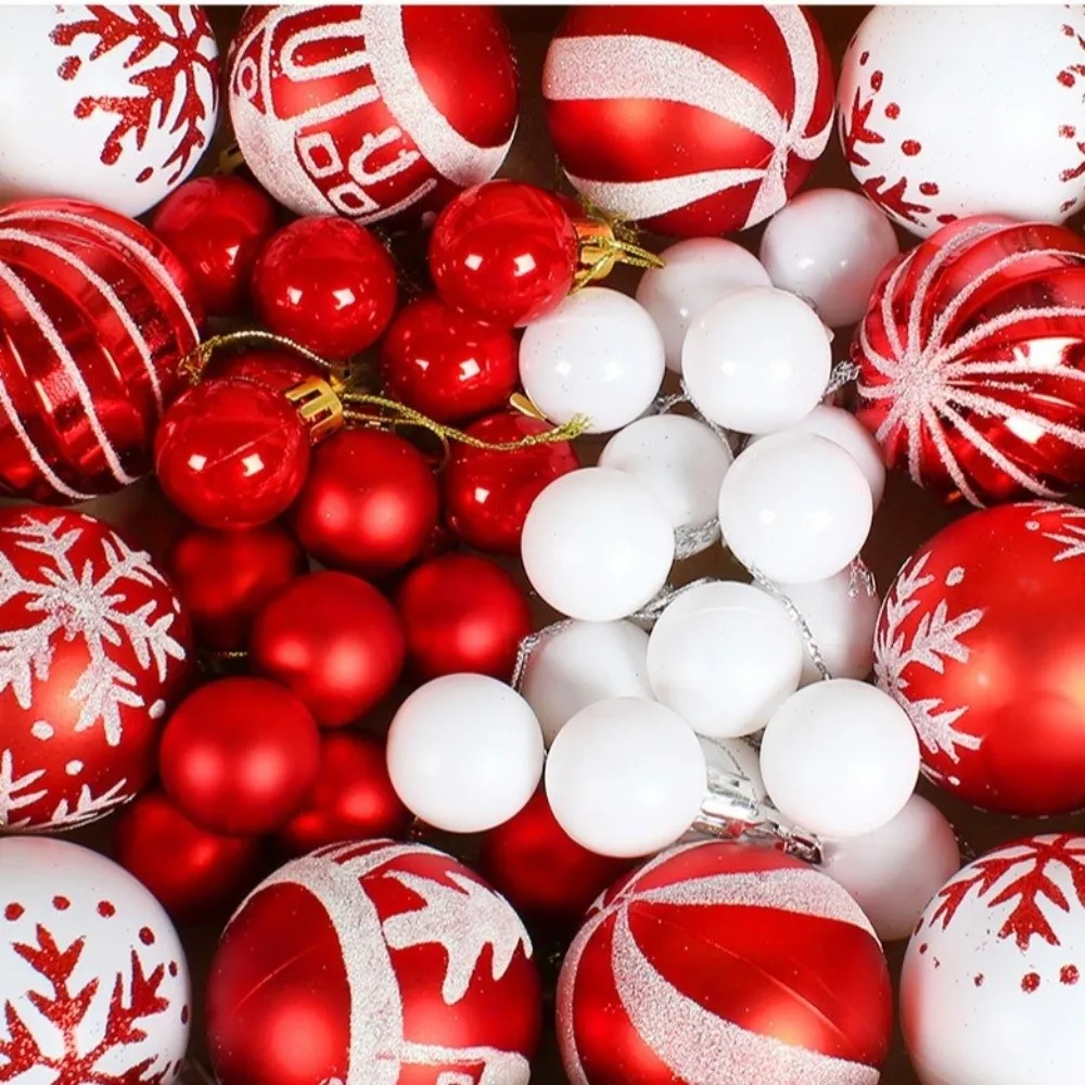 44Pcs/Set Durable 6/3CM Christmas Ball Shiny Creative Christmas Tree Balls Christmas Pendant Decorations Storefront