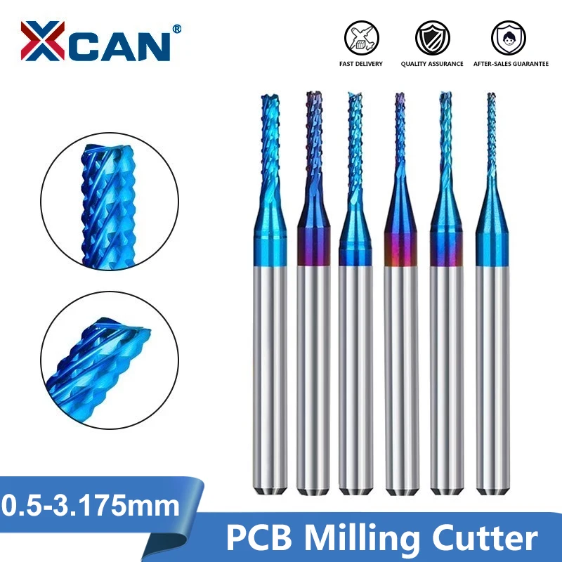 XCAN Frez trzpieniowy z węglików spiekanych 0,5-3175 mm Frez do PCB z chwytem Nano Blue Coated Frez do PCB Narzędzia do frezowania CNC