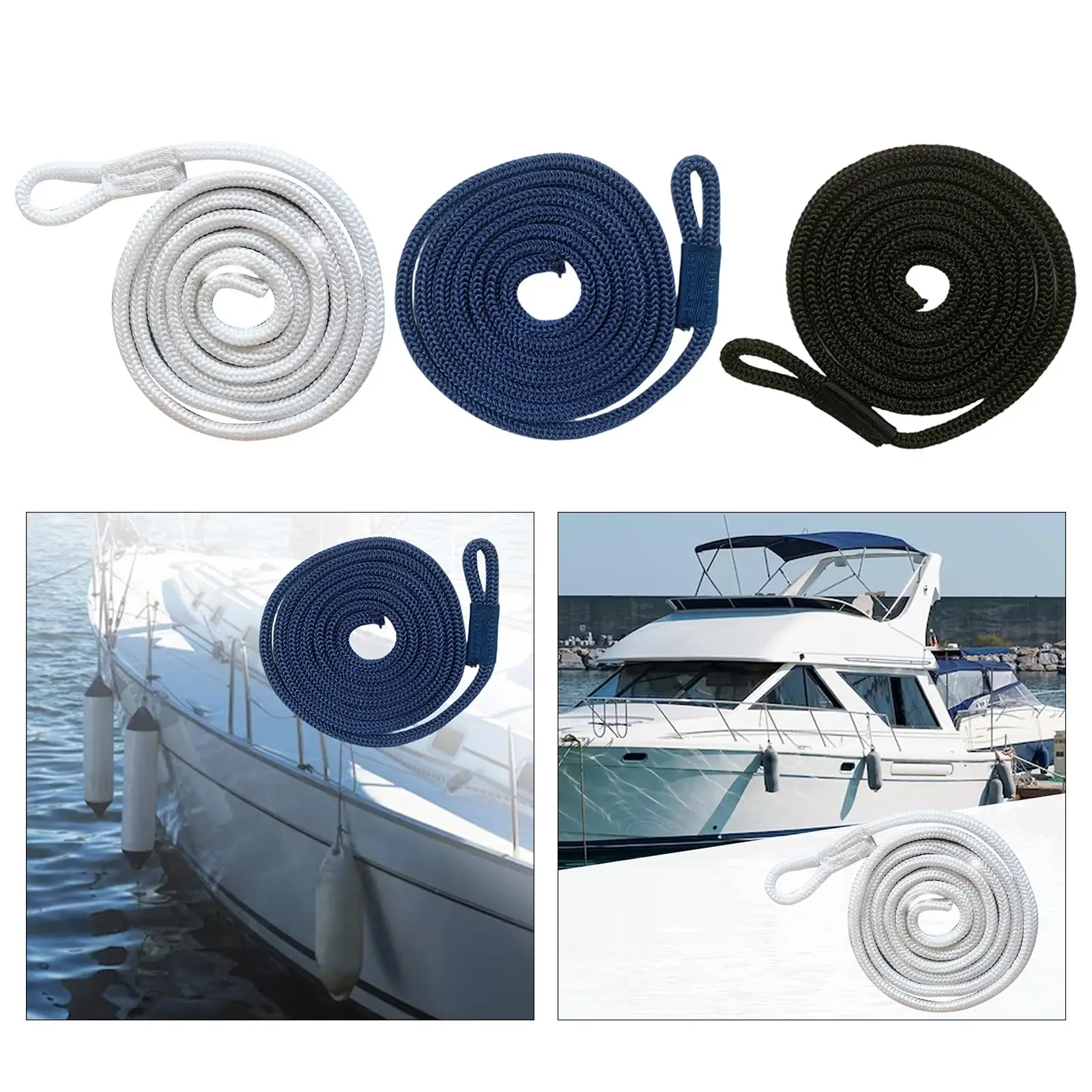 Boat Lines for Boat Bumper Boat Lines Hangers Bag Buoy Marine Rope for Dock Line Mooring or Small Boating Docking