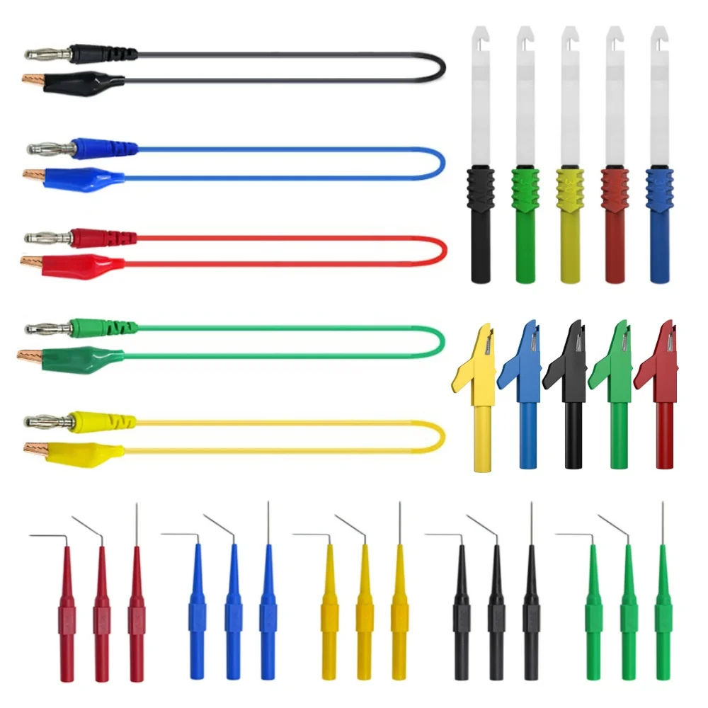 Multimeter 100cm Test Lead Kit Alligator Clips to 4MM Banana Plug Test Probe Kit Electrical Test Tools JT8009